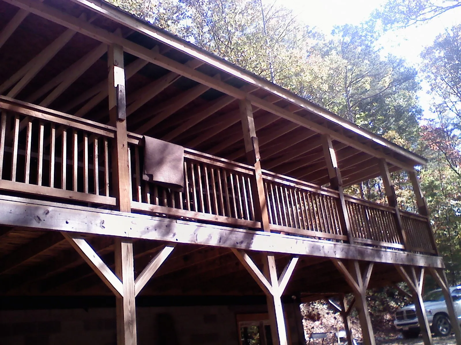 Timber framing under a new elevated porch and deck — Roof Leak Repair in Brooten by Roofing Brothers